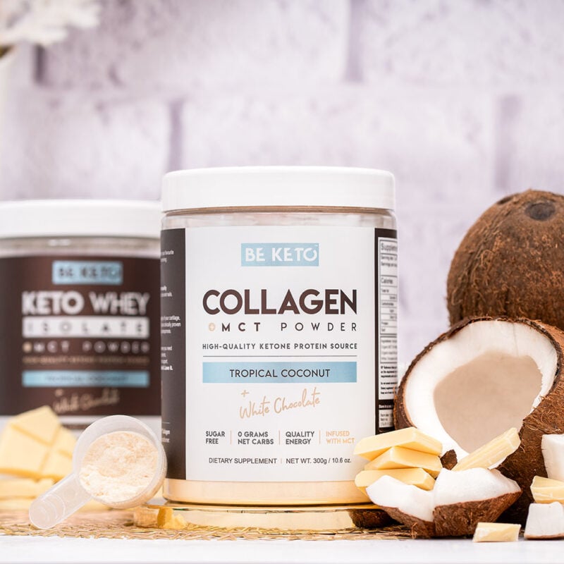 Collagene Keto con olio MCT – Cocco e Cioccolato Bianco 300g