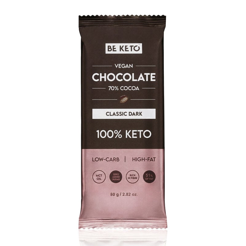 Cioccolato Keto Vegano con Olio MCT – Fondente Classico 80g Cioccolato Keto Vegano con Olio MCT – Fondente Classico 80g