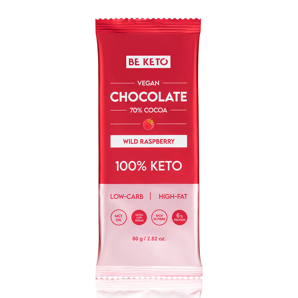 Cioccolato Keto Vegano con Olio MCT – Lampone Selvatico 80g