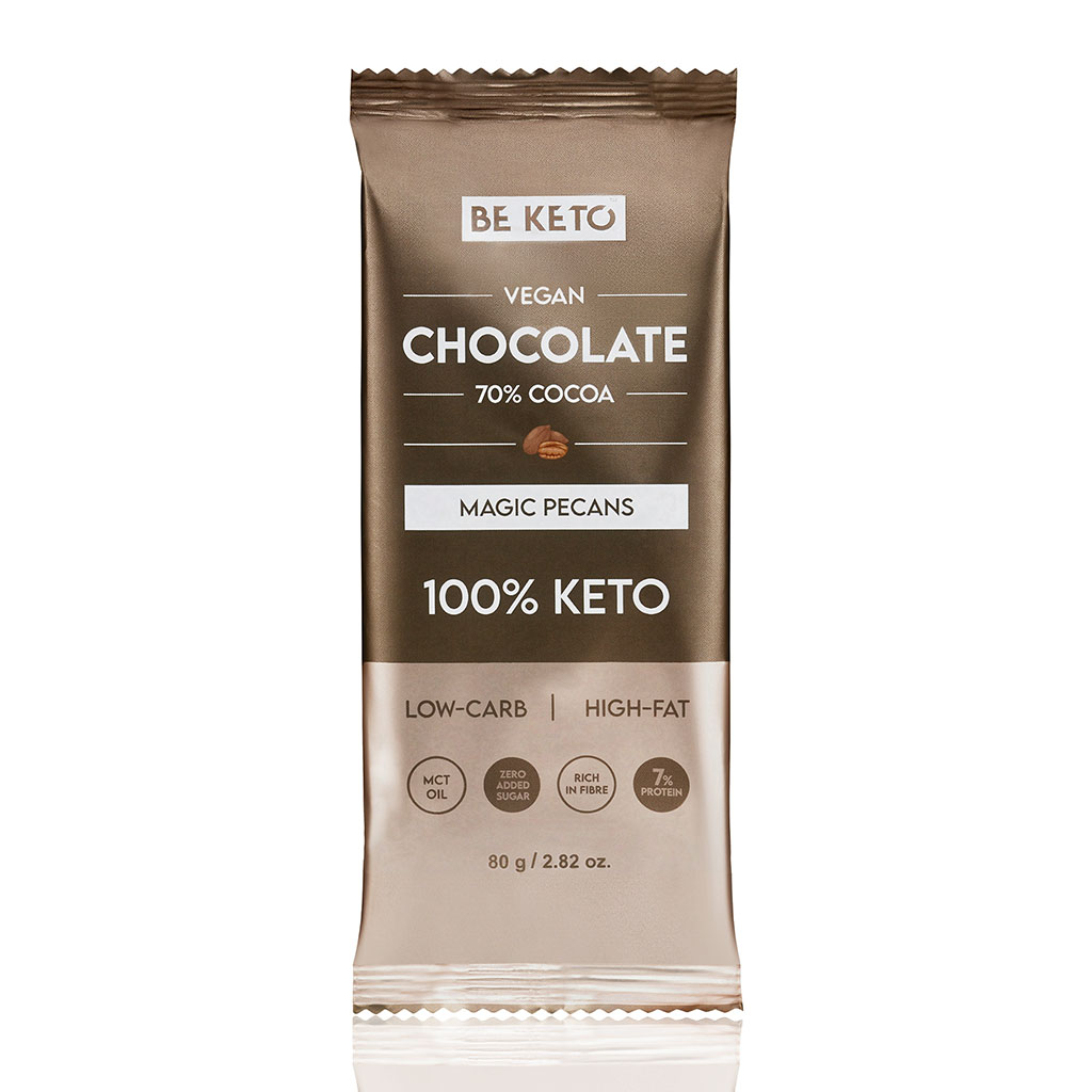 Cioccolato Keto Vegano con Olio MCT – Noci Pecan 80g
