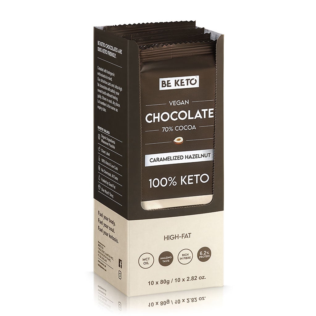 Set di Cioccolato Keto Vegano 10 pezzi Chocolat Végétalien Keto 10 x 80g – Noisettes Caramélisées