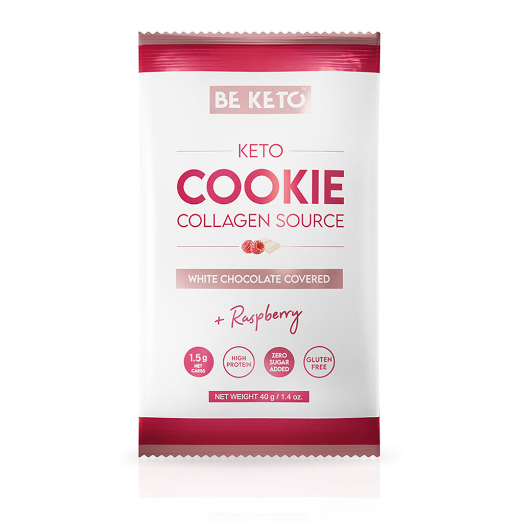 Keto Cookie Raspberry & White Chocolate 40g Biscotto Keto – Cioccolato Bianco e Lampone 40g
