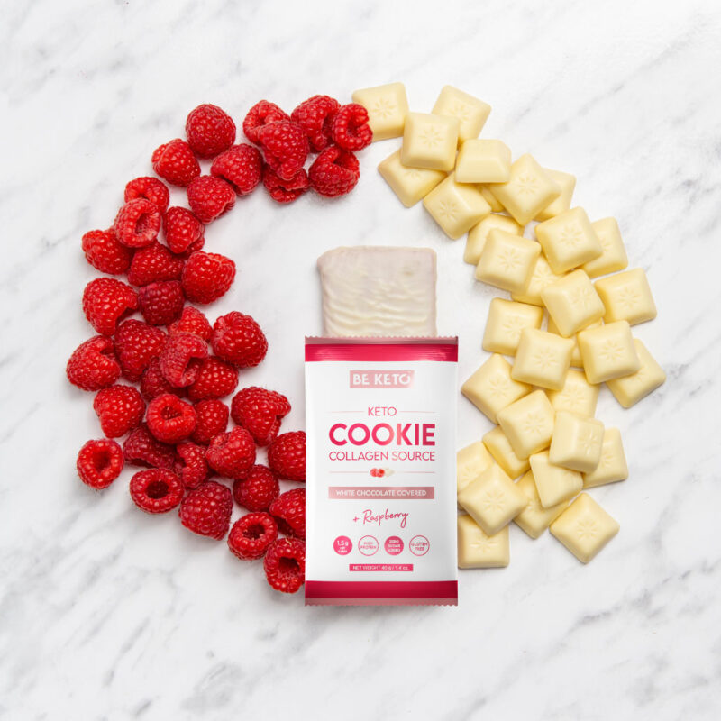 Biscotto Keto – Cioccolato Bianco e Lampone 40g Biscotto Keto – Cioccolato Bianco e Lampone 40g