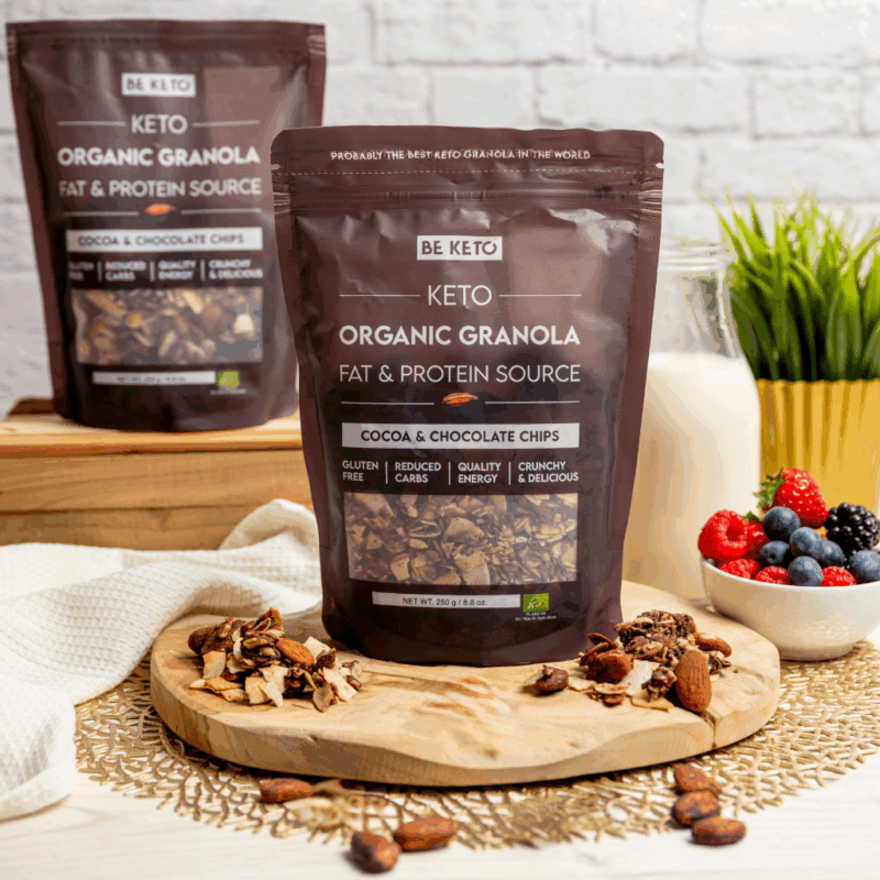 Granola Keto Biologica - Cacao con Scaglie di Cioccolato 250g