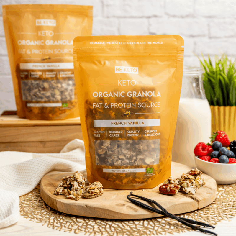 Kompozycja-Granola-Wanilia- Granola Keto Biologica - Vaniglia Francese 250g