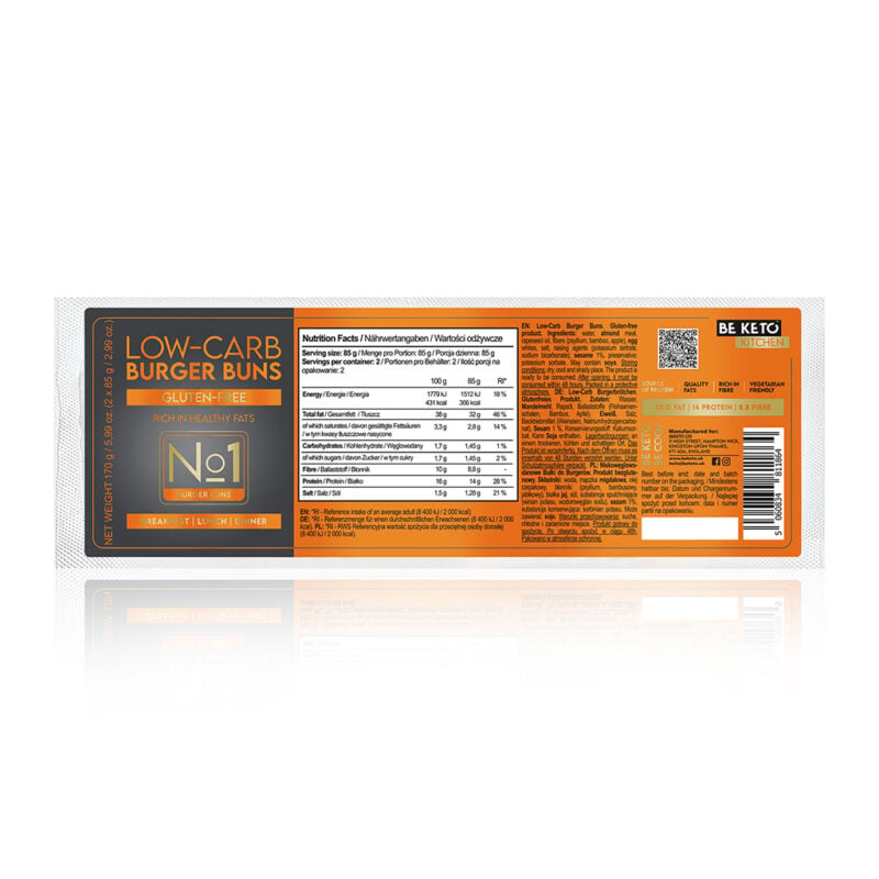 Panini Keto Senza Glutine per Burger 2x85g Panini Keto Senza Glutine per Burger 2x85g