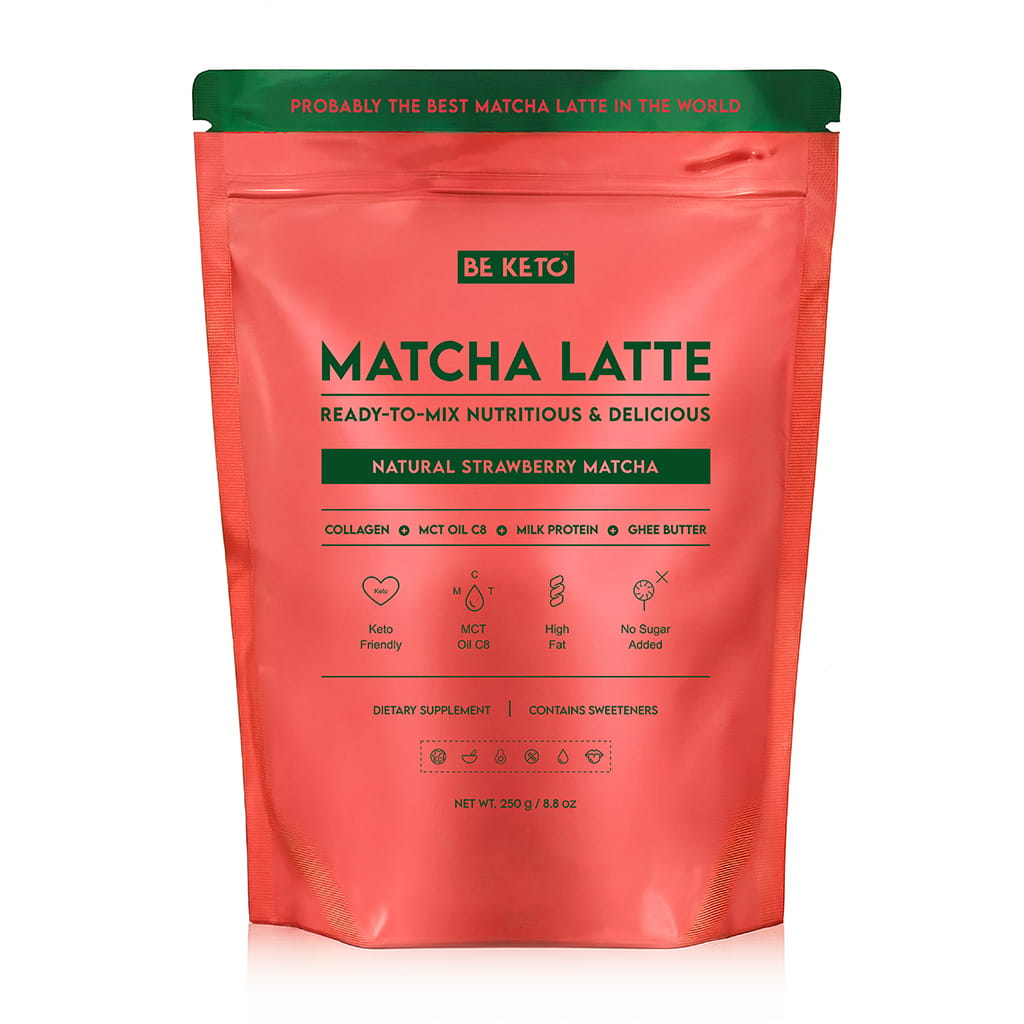 Matcha Latte (Olio MCT C8 & Collagene & Ghee) – Fragola Naturale 250g
