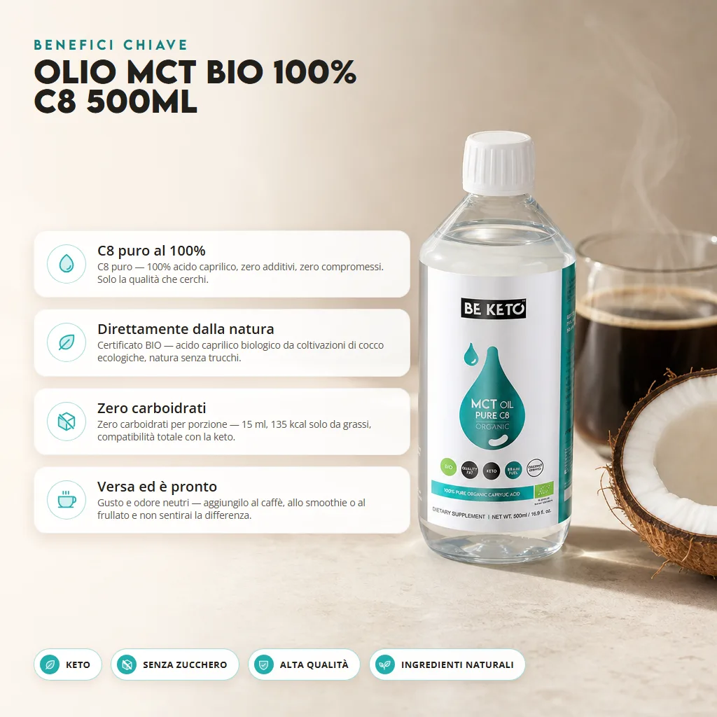Olio MCT BIO 100% C8 500ml