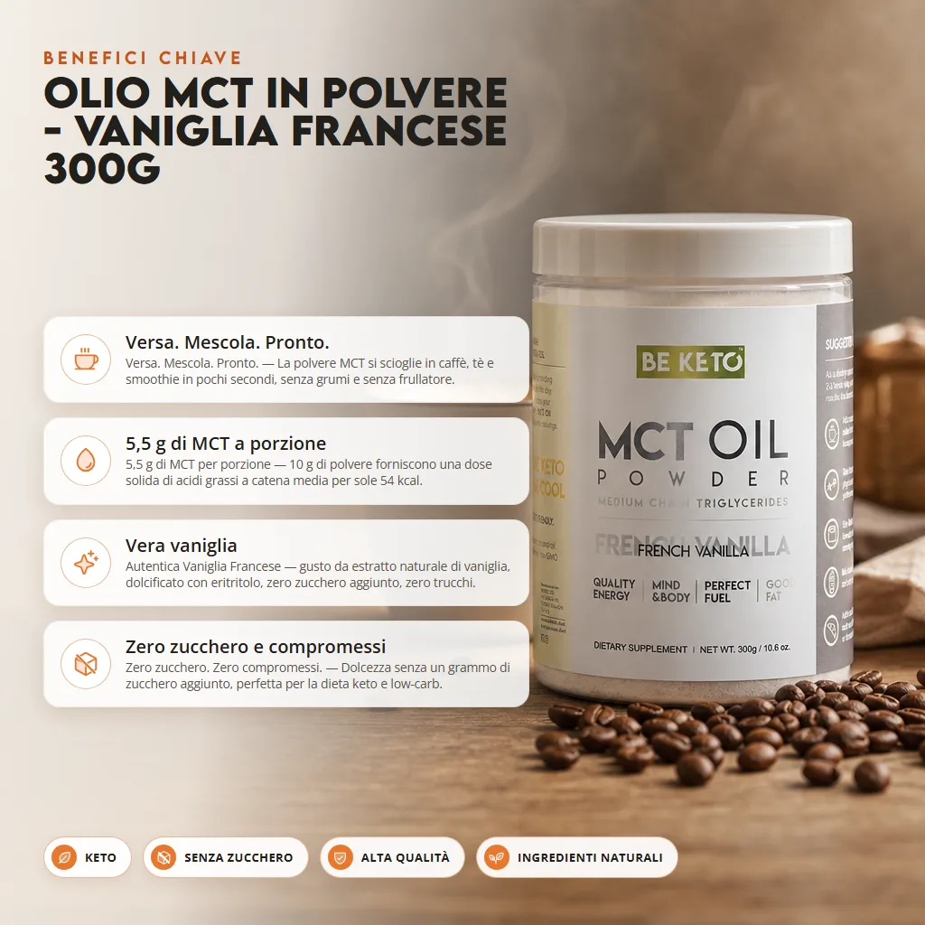 Olio MCT in Polvere – Vaniglia Francese 300g