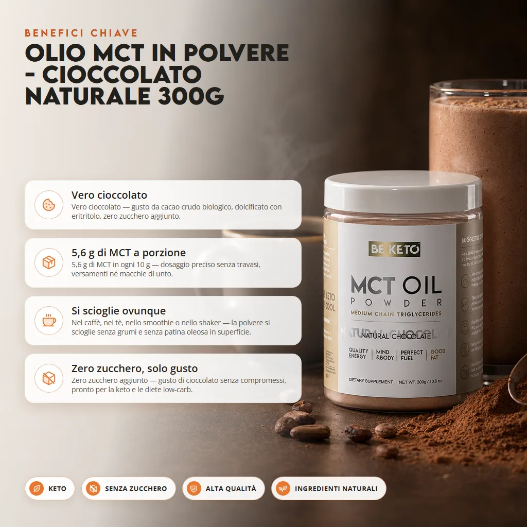 Olio MCT in Polvere – Cioccolato Naturale 300g