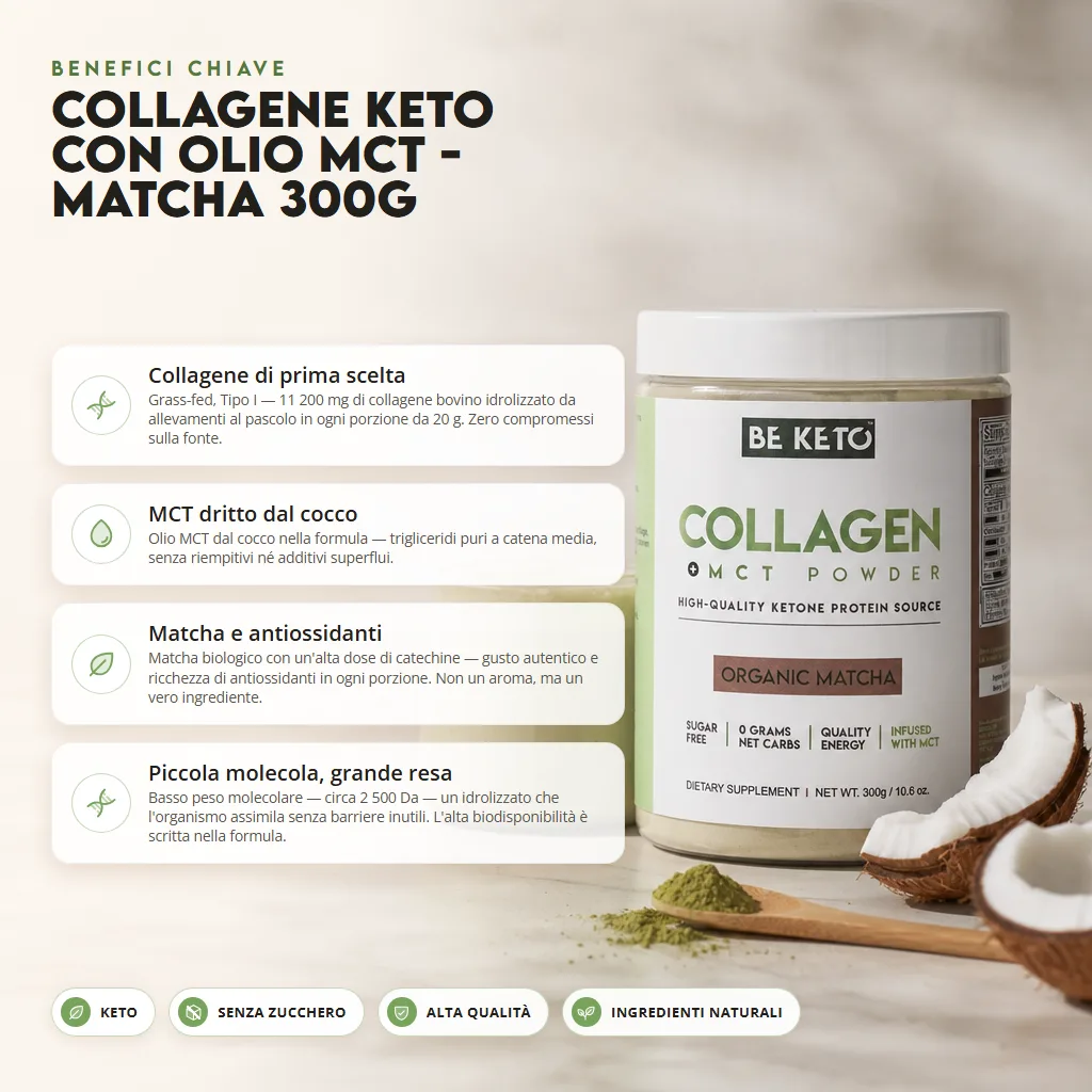 Collagene Keto con olio MCT – Matcha 300g