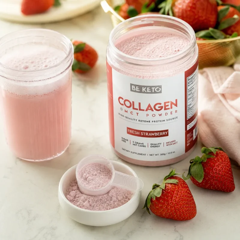Collagene Keto con olio MCT – Fragola Fresca 300g – Lifestyle 2 Collagene Keto con olio MCT – Fragola Fresca 300g