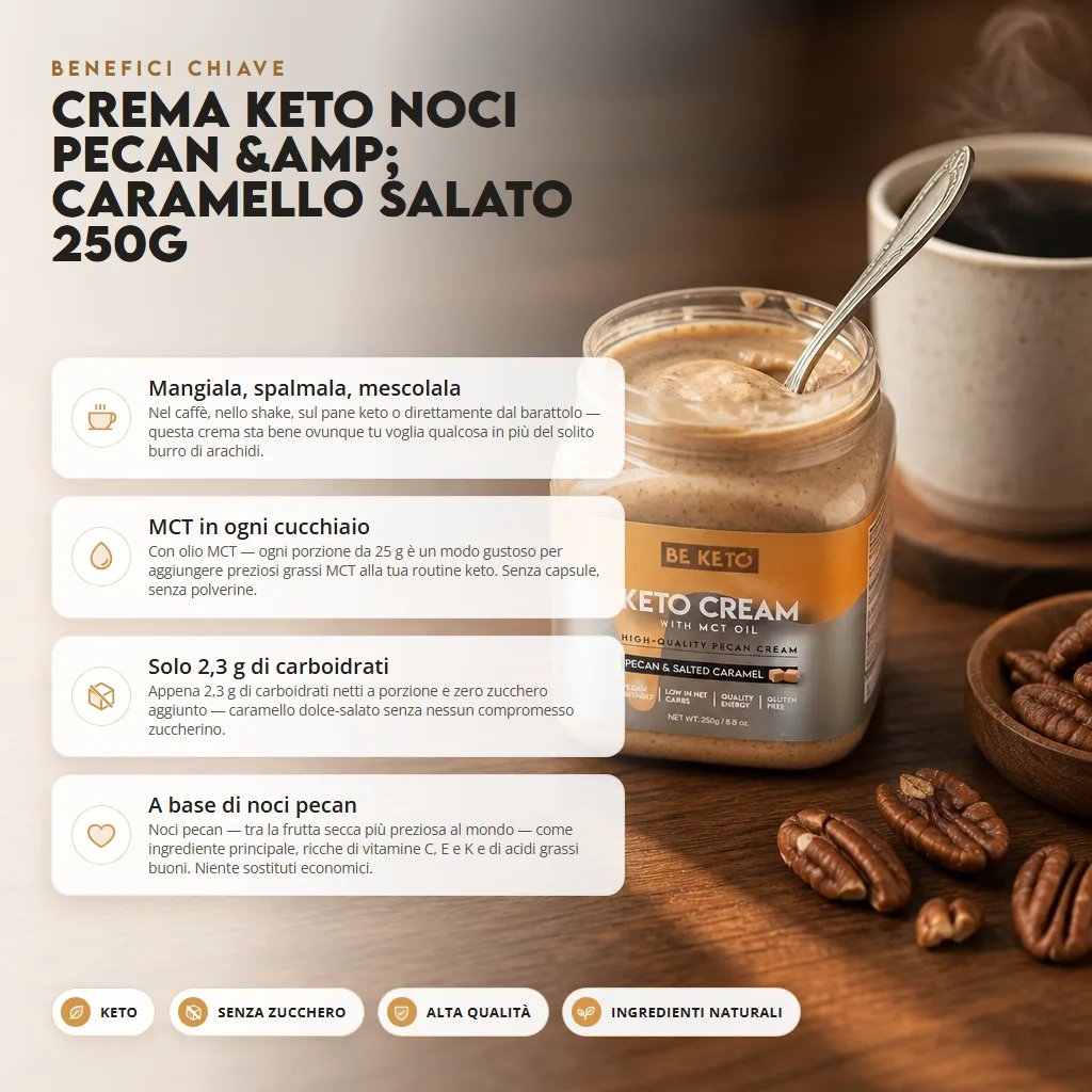 Crema Keto – Noci Pecan e Caramello Salato 250g