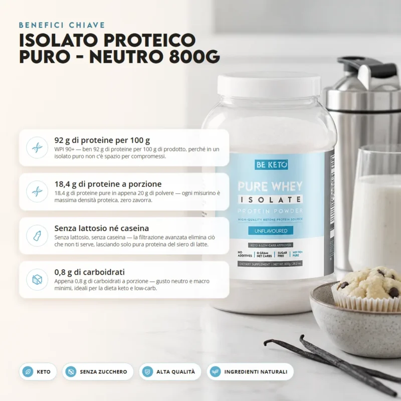 Isolato di Proteine Pure – Non Aromatizzato 800g