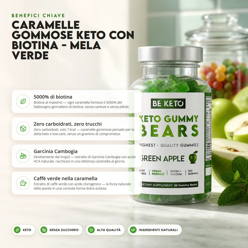 Keto Gommose con Biotina – Mela Verde