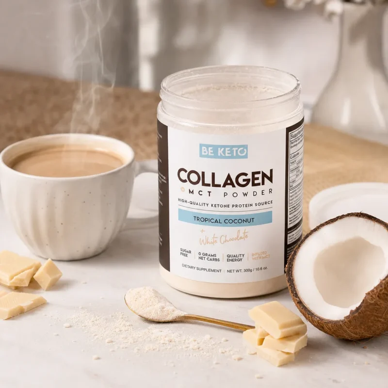 Collagene Keto con olio MCT – Cocco e Cioccolato Bianco 300g