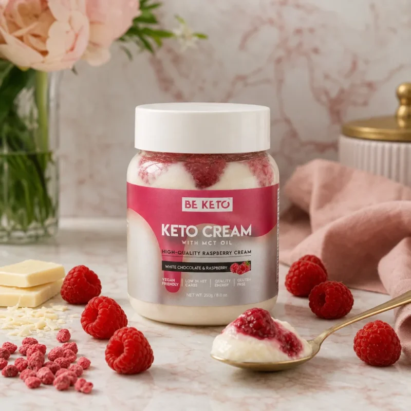 Crema Keto – Cioccolato Bianco e Lampone 250g