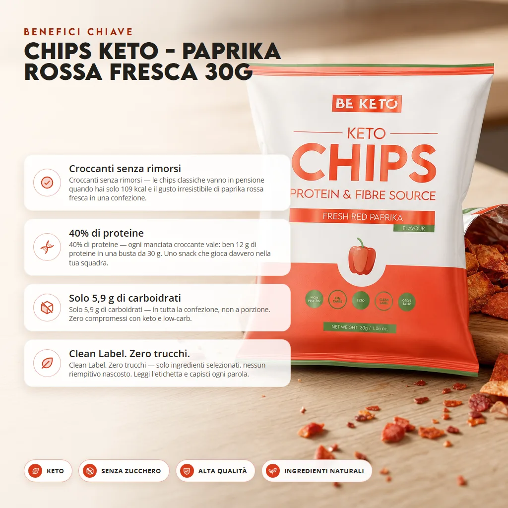 Patatine Keto – Peperone Rosso Fresco 30g