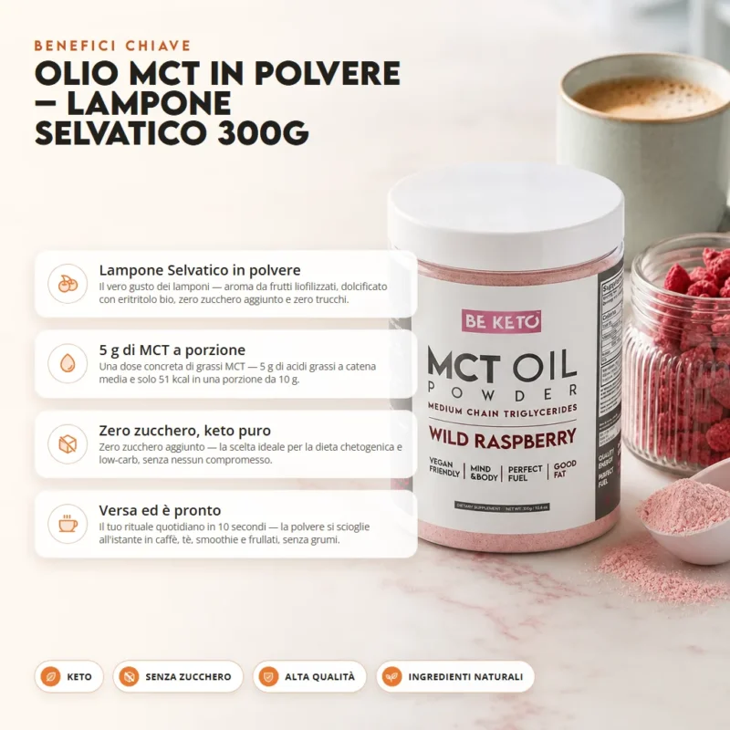 Olio MCT in Polvere – Lampone Selvatico 300g