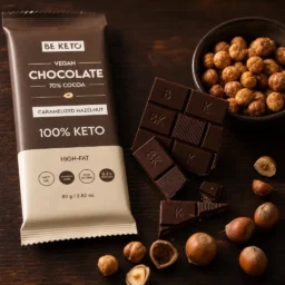 Cioccolato Keto Vegano con Olio MCT – Nocciola Caramellata 80g