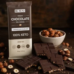 Cioccolato Keto Vegano con Olio MCT – Nocciola Caramellata 80g