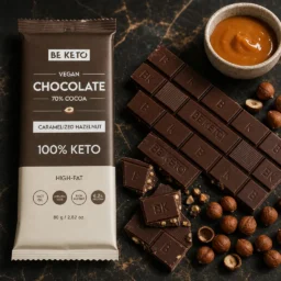 Cioccolato Keto Vegano con Olio MCT – Nocciola Caramellata 80g