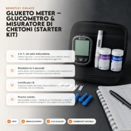 GluKeto Meter – Glucometro e Chetometro (Kit Iniziale)