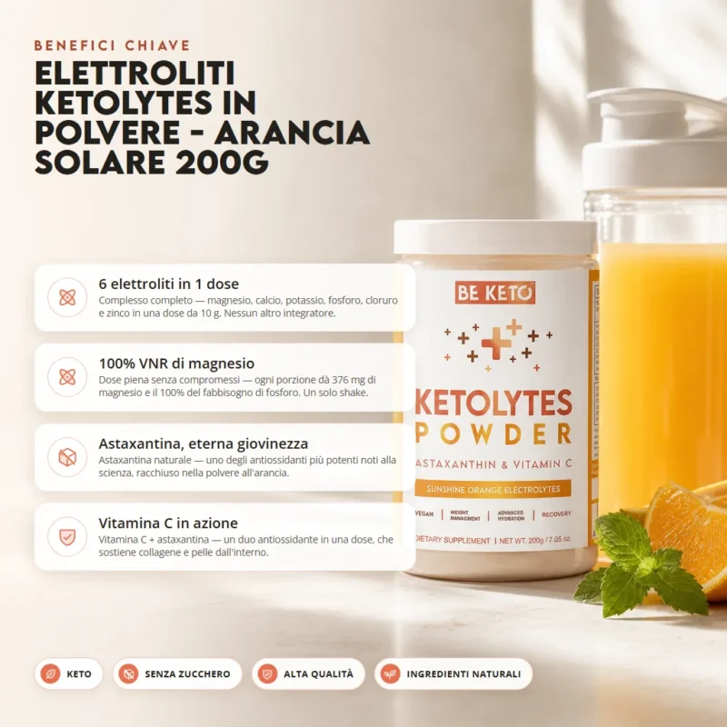Elettroliti Ketolytes in Polvere – Arancia Solare 200g