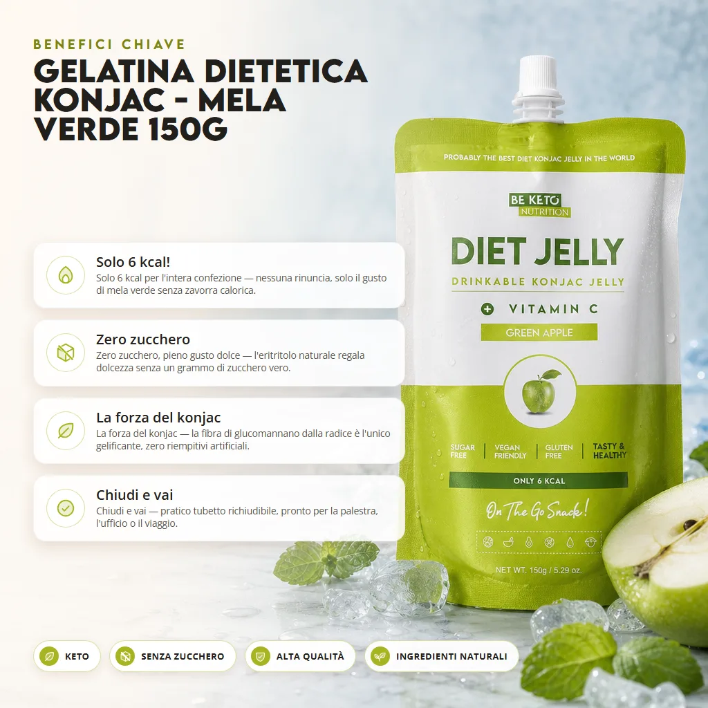 Gelatina Dietetica Konjac – Mela Verde 150g