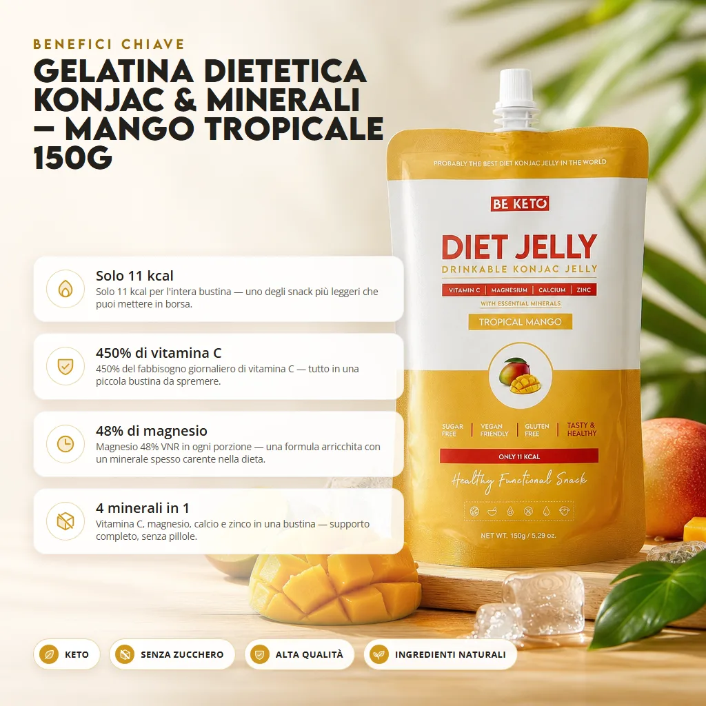 Gelatina Konjac & Minerali – Mango Tropicale 150g