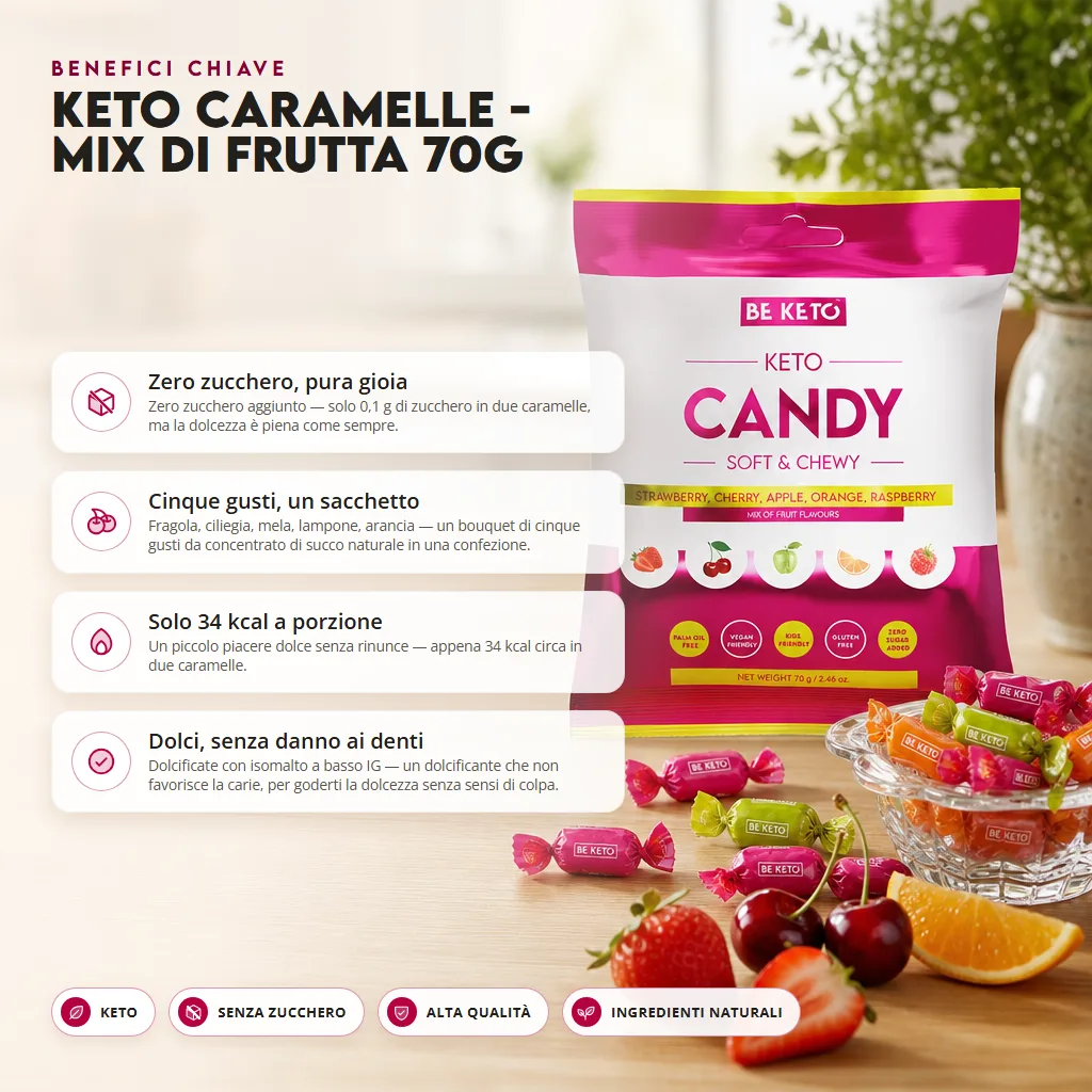 Caramelle Keto – Mix di Frutta 70g