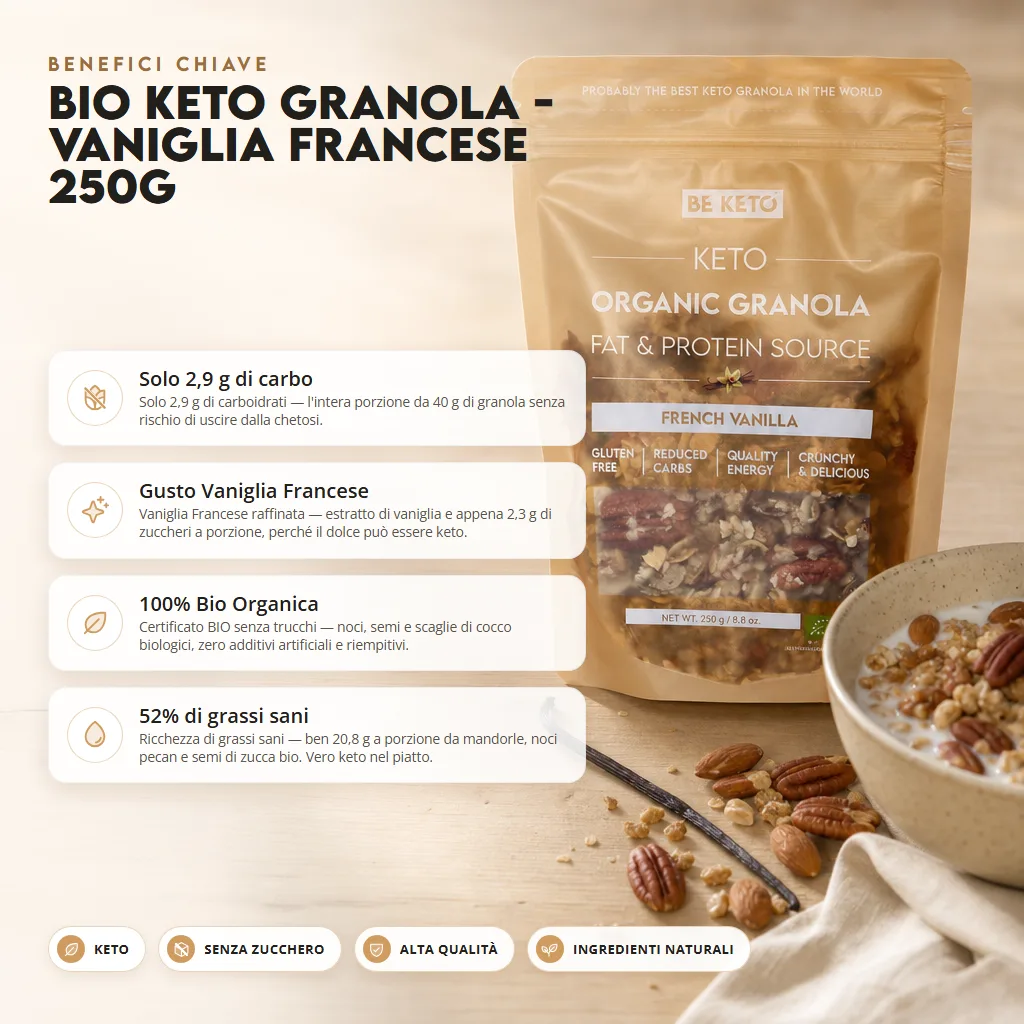 Granola Keto Biologica – Vaniglia Francese 250g