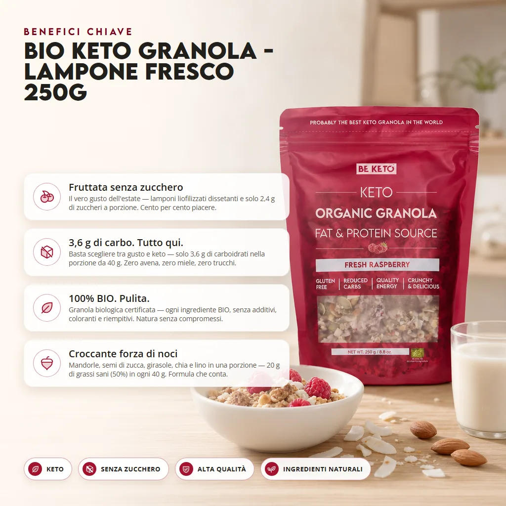 Granola Keto Biologica – Lampone Fresco 250g