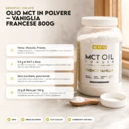Olio MCT in Polvere – Vaniglia Francese 800g – Benefit Olio MCT in Polvere – Vaniglia Francese 800g