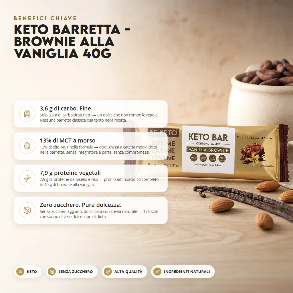 Barretta Keto – Brownie alla Vaniglia 40g
