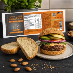 Panini Keto Senza Glutine per Burger 2x85g – Lifestyle 1 Panini Keto Senza Glutine per Burger 2x85g
