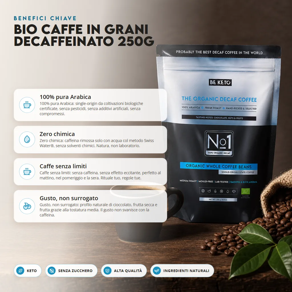 Caffè BIO in Grani Decaffeinato 250g