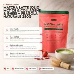 Matcha Latte (Olio MCT C8 & Collagene & Ghee) – Fragola Naturale 250g