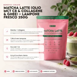 Matcha Latte (Olio MCT C8 & Collagene & Ghee) – Lampone Fresco 250g