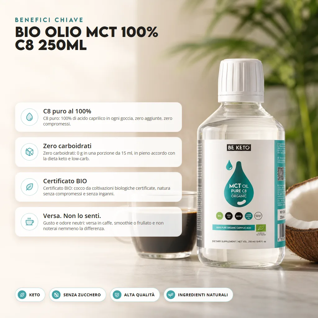 Olio MCT BIO 100% C8 250ml
